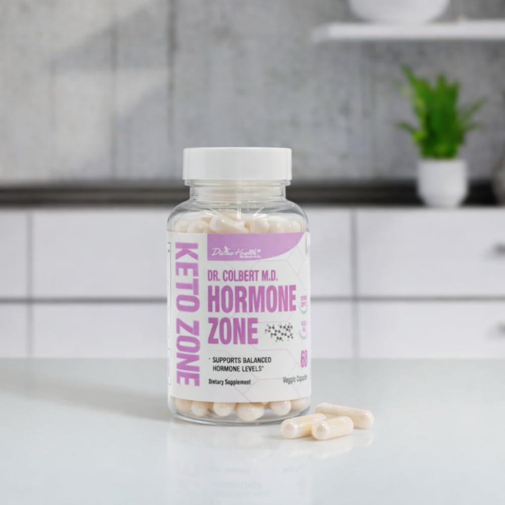 Divine Health Hormone Support supplement bottle with DIM and Vitamin D3 K2
