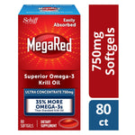 MegaRed Antarctic Krill Oil 80 softgels pack of 2 supplement facts