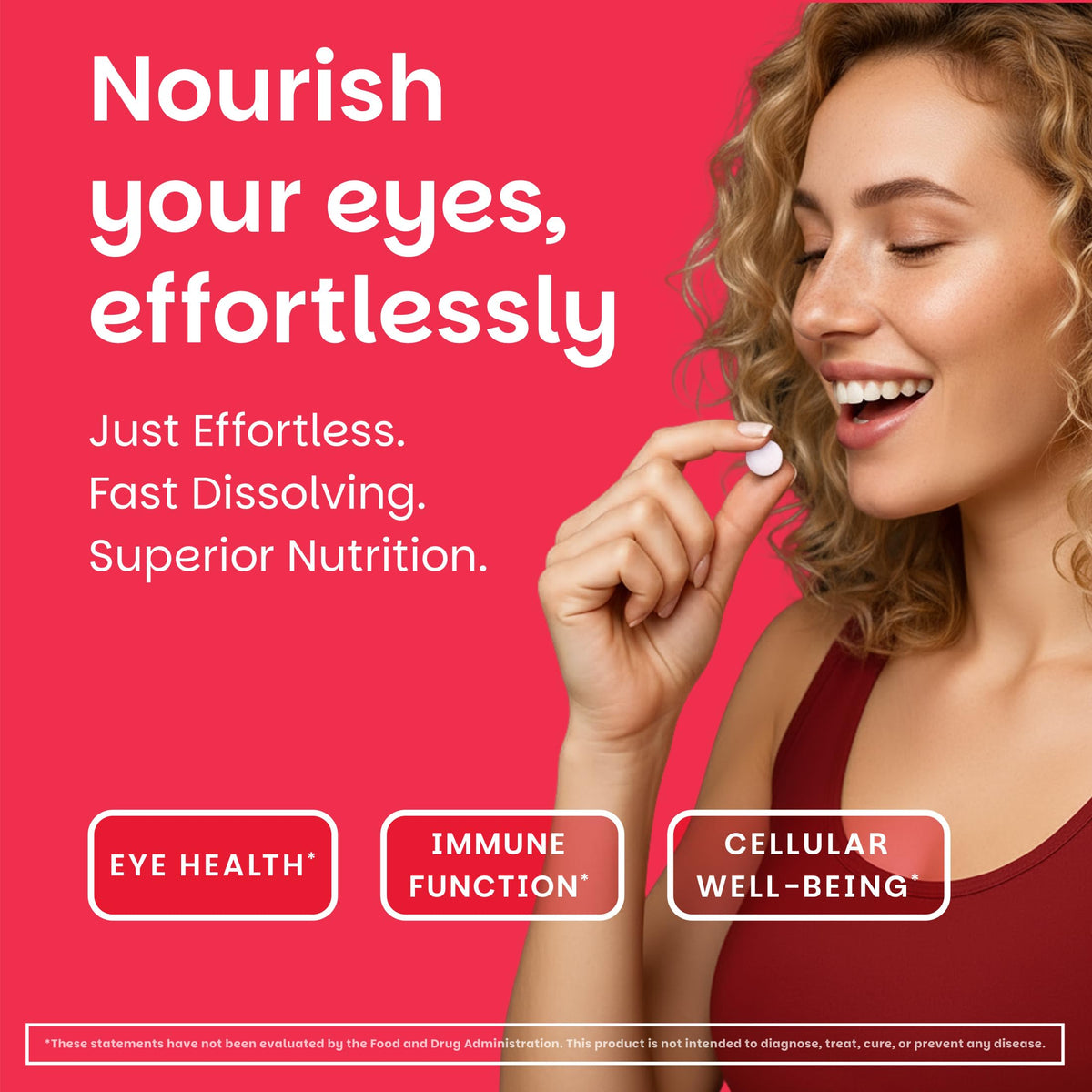 Back label of EZ Melts Vitamin A supplement with ingredient details