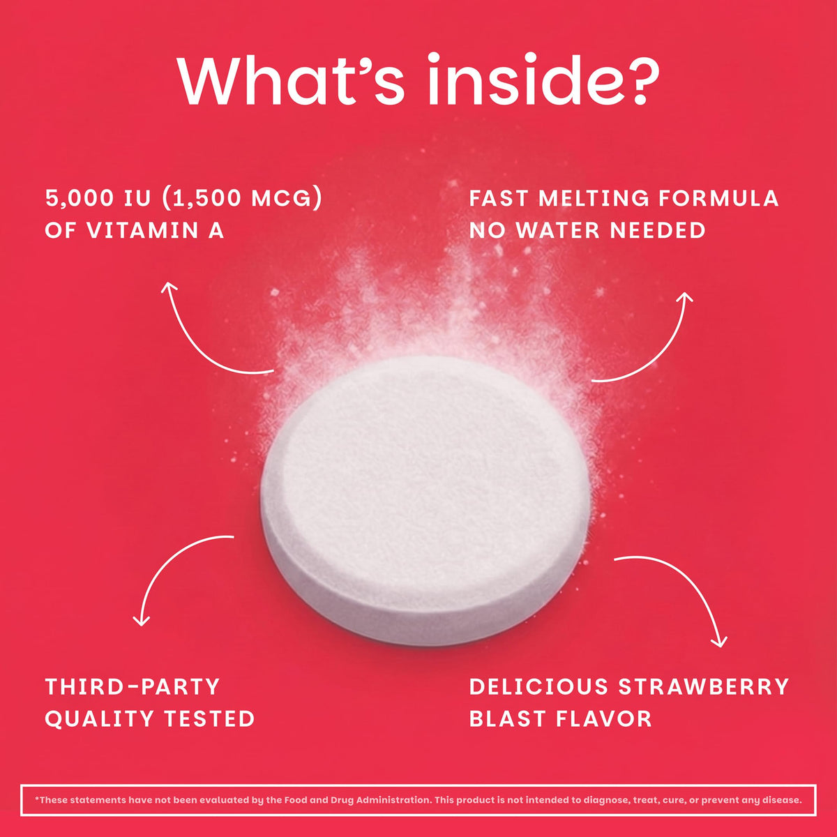 Close up of EZ Melts dissolvable tablet texture