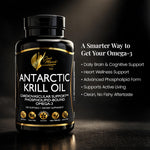 Side view of Cocó March NMD Krill Oil 1000 Milligrams highlighting its fast absorption phospholipid formula.