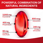 Premium deep ocean sourced pure krill oil softgels for enhanced brain health.