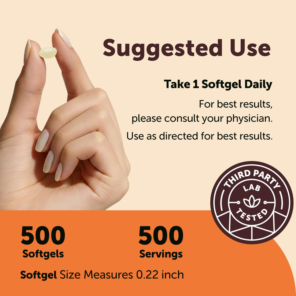 Close up of Micro Ingredients Vitamin A softgel texture