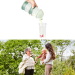 Babymoov baby feeding accessories showing integrated carrying handle on top lid