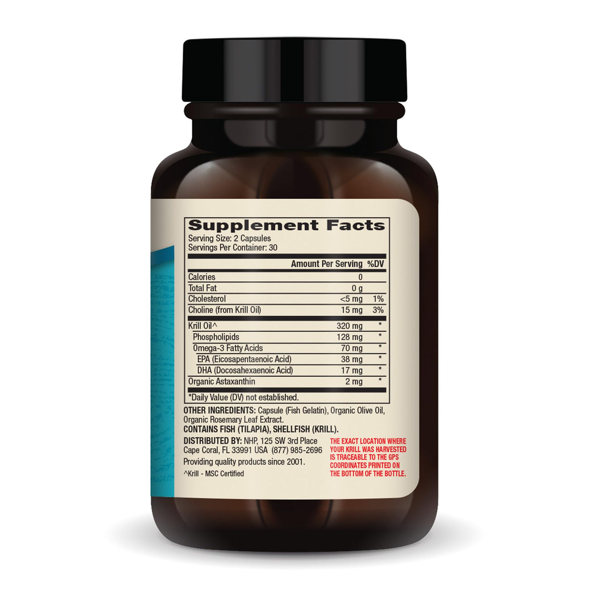 Dr. Mercola kids krill oil supplement facts label
