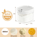 SZRUNZHU milk powder storage container lid open showing spoon slot