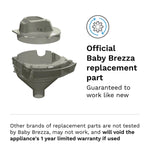 Authentic Baby Brezza formula dispenser replacement parts set showing funnel with matching lid