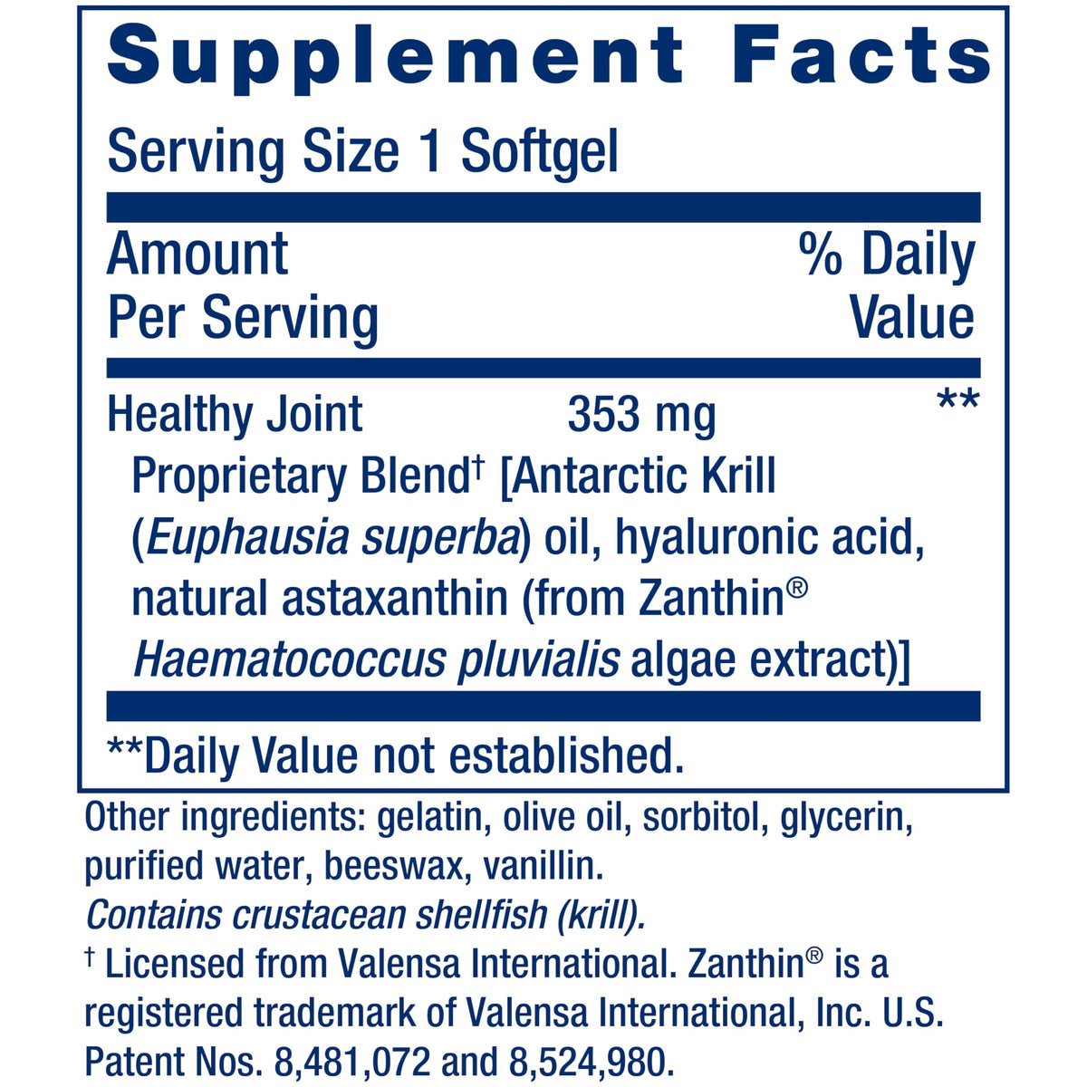Antarctic krill oil and hyaluronic acid capsules for natural joint lubrication