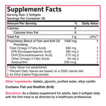 Bronson Omega 3 essential fatty acids premium blend container highlighting 1000 milligram potency.