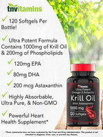 Imported USA omega 3 krill oil with astaxanthin capsule dosage details for heart health