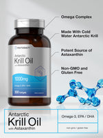 Horbaach Antarctic Krill Oil capsules displayed next to the value size supplement packaging
