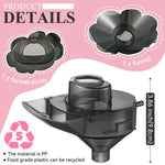 Close up view of the durable food grade polypropylene material on the Gulfmew replacement funnel compatible with baby formula machines.