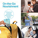 Disposable baby formula container pouch featuring secure double zipper seal closeup