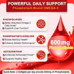 High absorption omega 3 krill oil capsules with astaxanthin and phospholipids