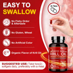 Easy to swallow krill oil softgels with no fishy aftertaste close up