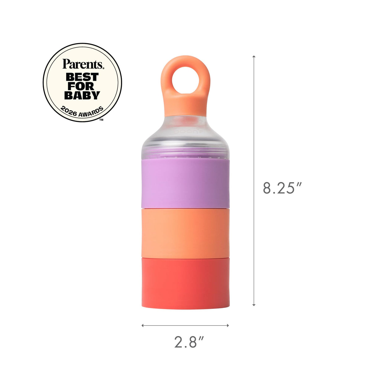 Boon Triful insulated formula containers stacked together for travel convenience