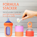 Boon baby bottle feeding supplies with narrow neck funnel minimizing powder spills
