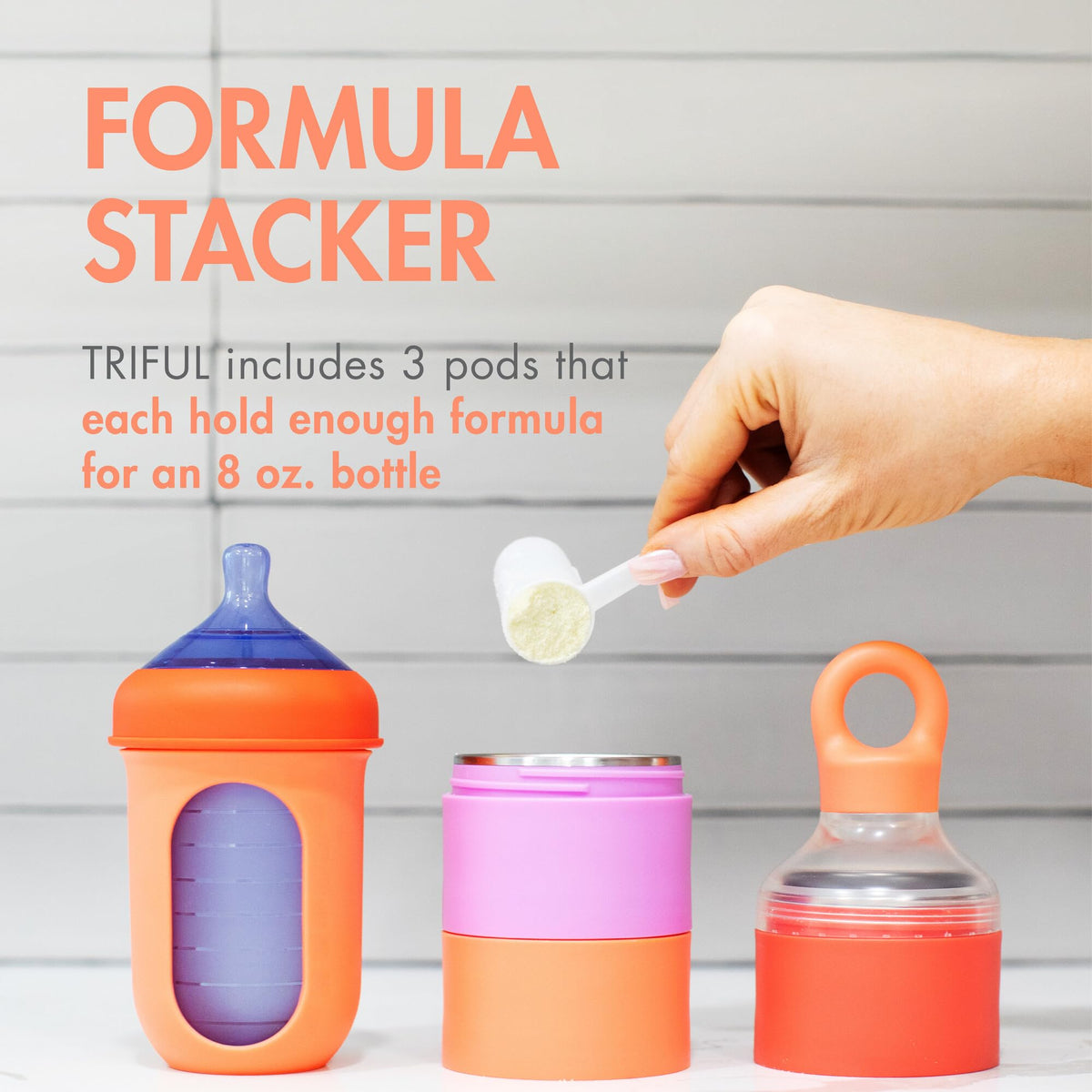Boon baby bottle feeding supplies with narrow neck funnel minimizing powder spills