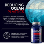 Authentic Oceanutra imported krill oil bottle placed on a clean wellness background.