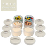 Termichy portable infant formula dispenser separated into individual stackable compartments