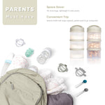 Termichy warm grey baby food storage container with convenient carry handle strap attached