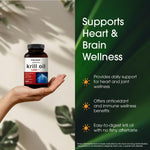 Mercury free krill oil dietary supplement with astaxanthin antioxidant protection benefits