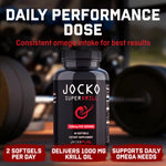 Jocko Fuel Antarctic Krill Oil packaging showing antioxidant astaxanthin benefits