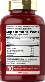 Carlyle red krill oil supplement showing product facts label and omega three ingredients
