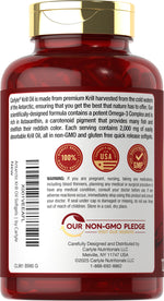Side angle view of Carlyle Antarctic Krill Oil 120 softgels container