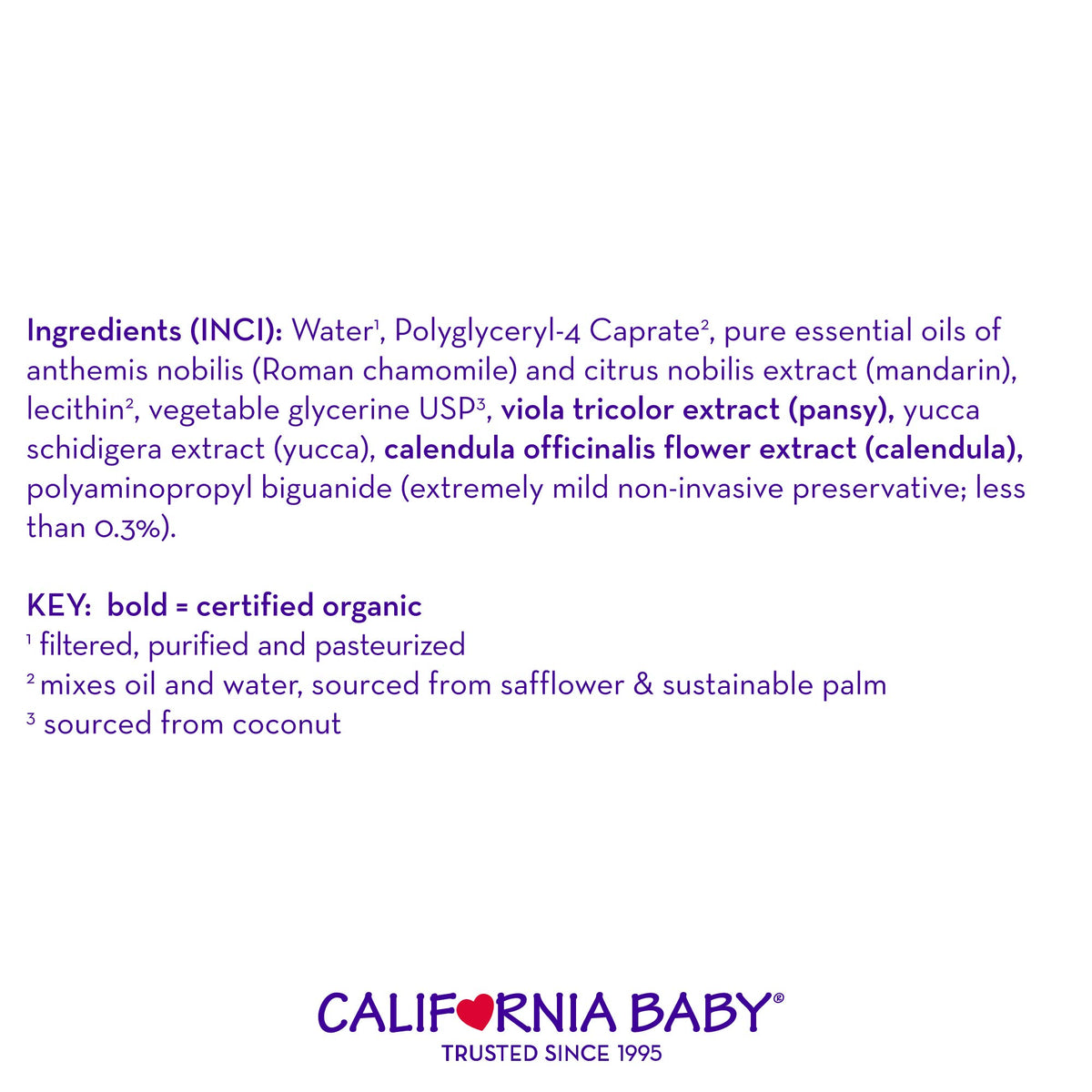 California Baby aromatherapy spray bottle on white background