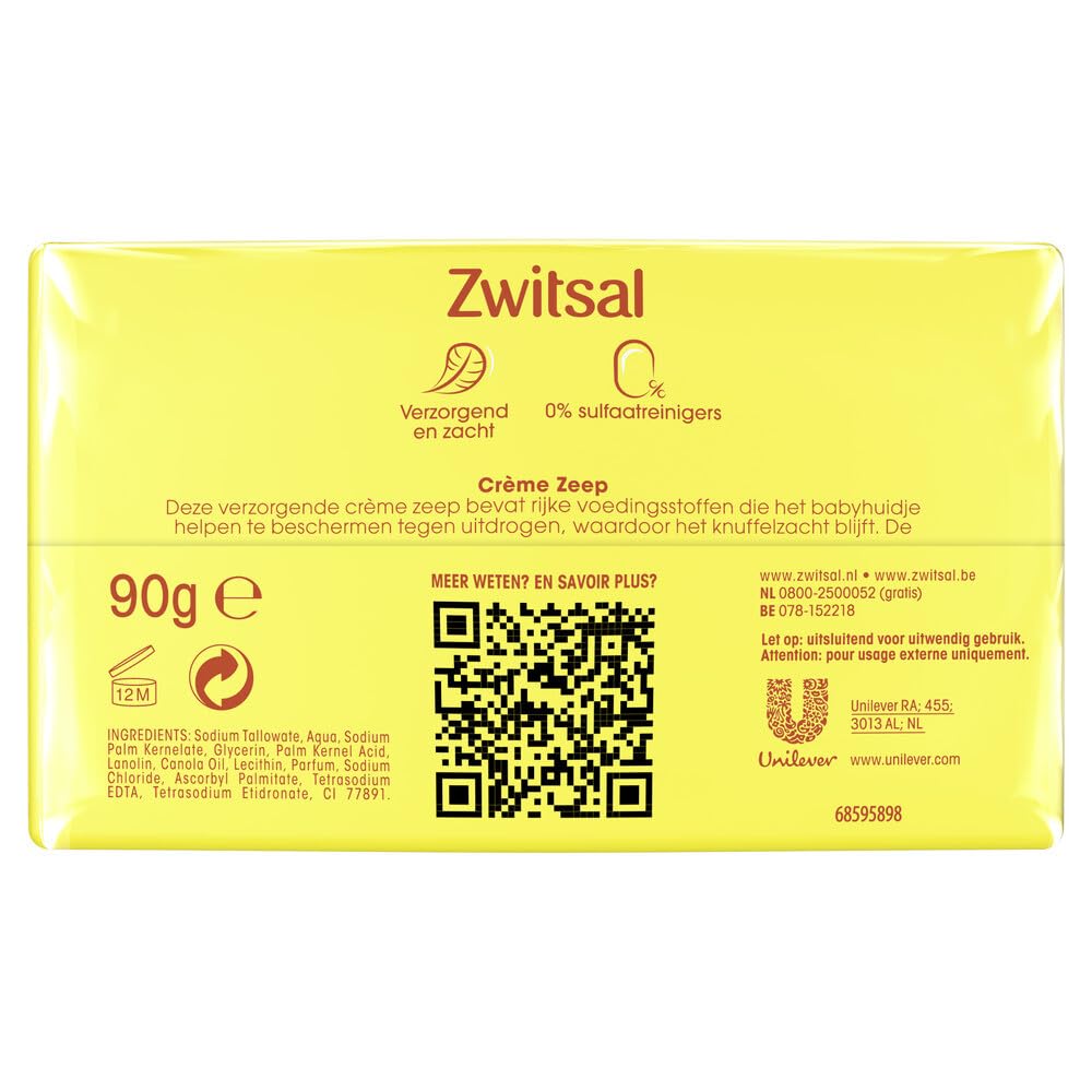 Zwitsal Baby Cream Soap bar showing texture