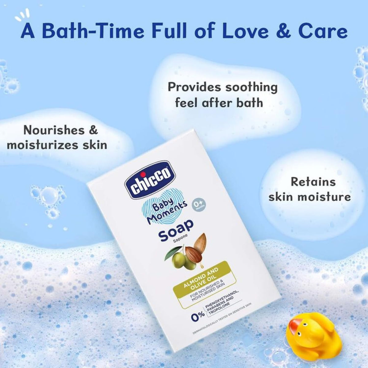 Chicco Baby Moments Soap 75g side profile