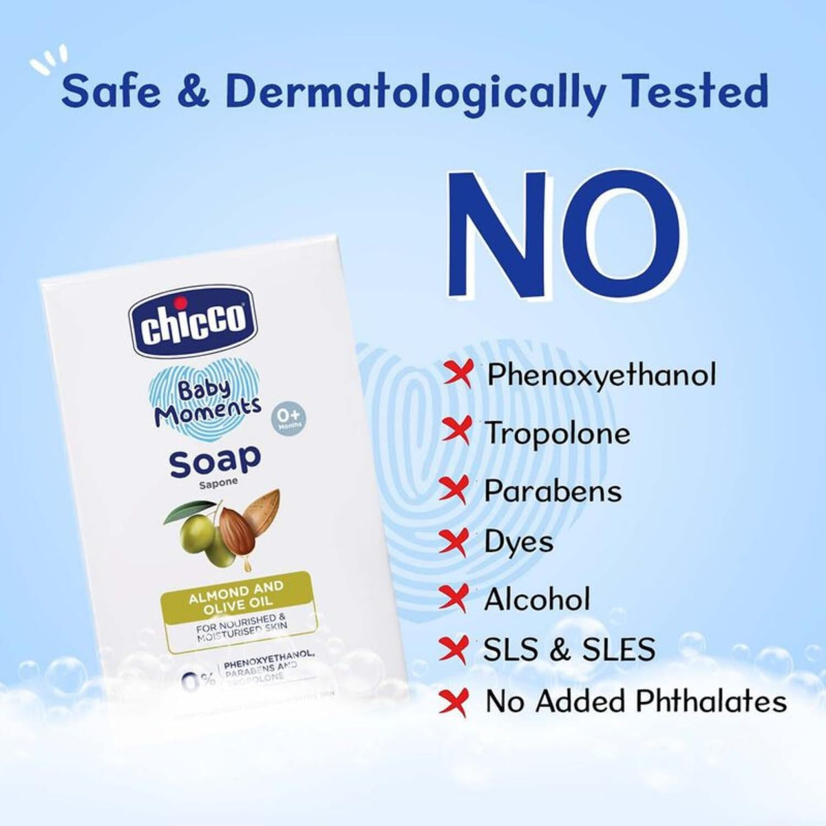 Chicco Baby Moments Soap natural ingredients graphic