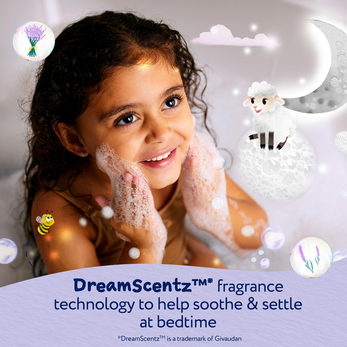 Childs Farm lavender moon milk bath soak texture