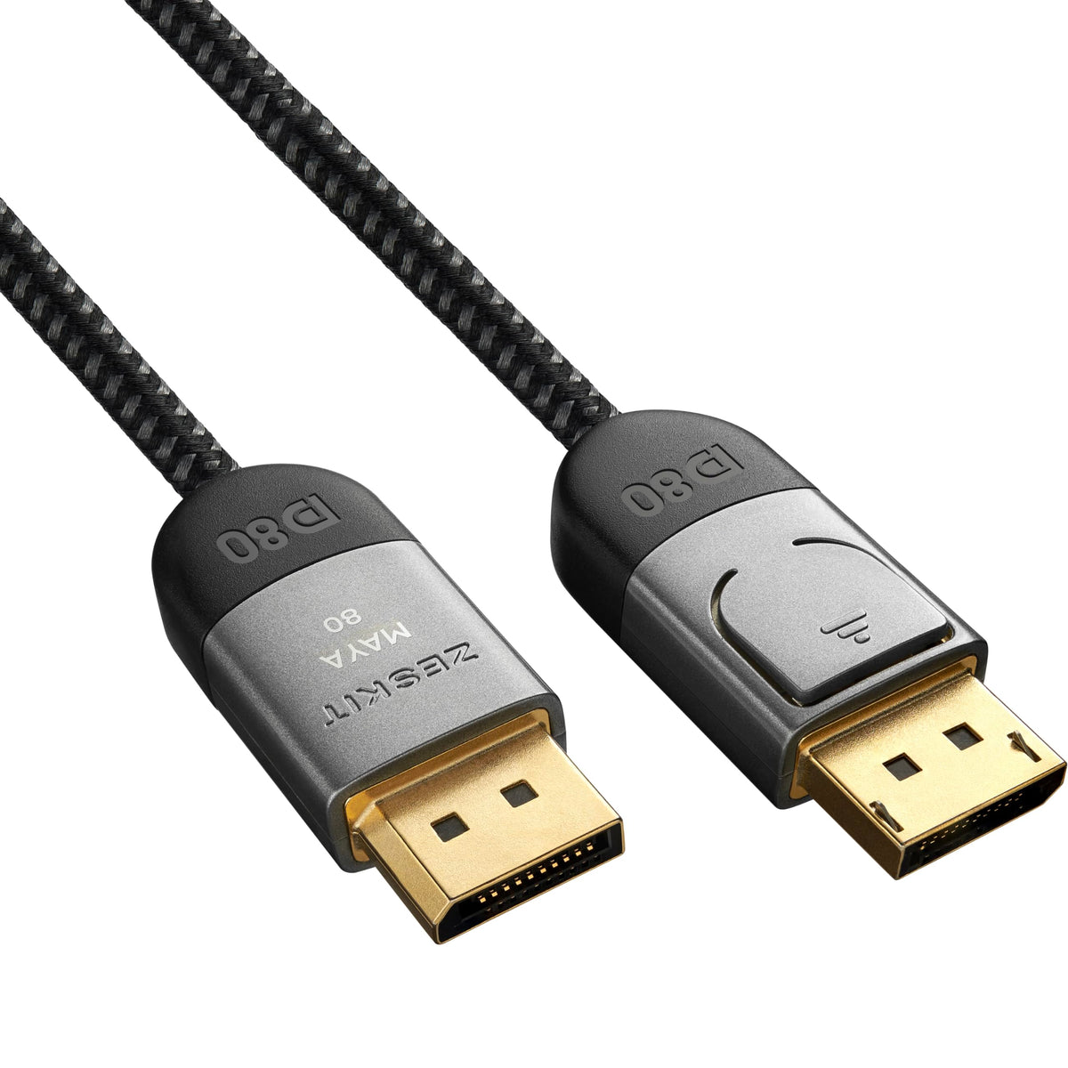Product packaging presentation of the USA-imported Zeskit Maya 80Gbps DisplayPort 2.1 accessory.