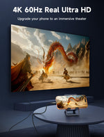 Close-up of the 10 feet nylon braided Type C to HDMI cord showing structural durability.