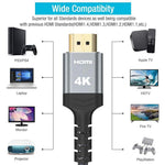 Packaging details of the Highwings 4K Ultra HD twenty five foot cable.