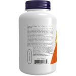 Cold pressed hexane free flax seed oil veggie softgels spilled next to the bottle