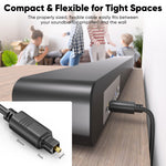 VoroDcip optical cable connected to a soundbar port