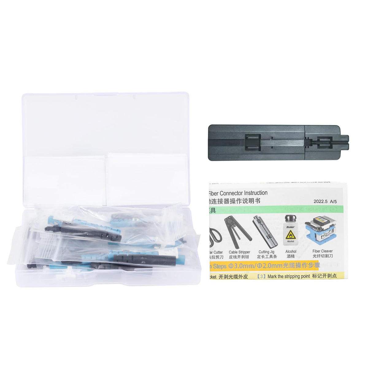 Side profile of Duogalia fiber optic quick assembly connector