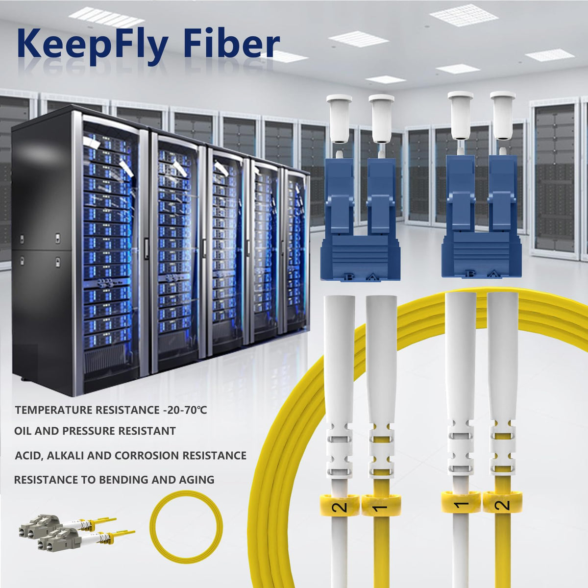 KeepFly Fiber 0.2 meter patch cable coiled