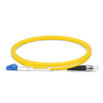Full length shot of yellow fiber optic patch cord