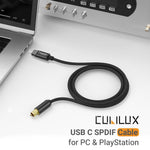 Close up of Cubilux USB C connector and cable housing