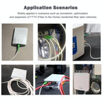 Close up of SC/APC to SC/APC green fiber optic connector