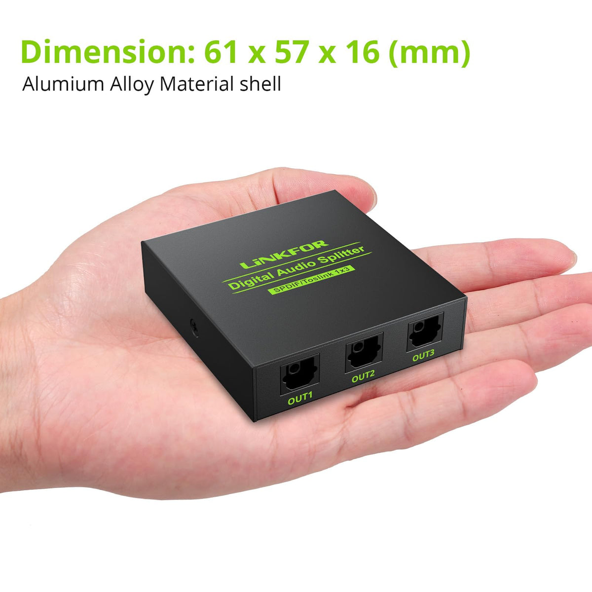 Durable aluminum alloy housing of LiNKFOR audio splitter