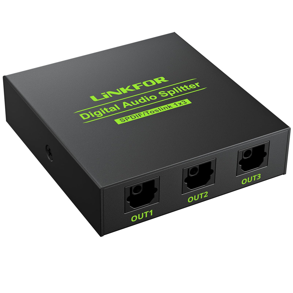 Close up of SPDIF ports on LiNKFOR audio splitter