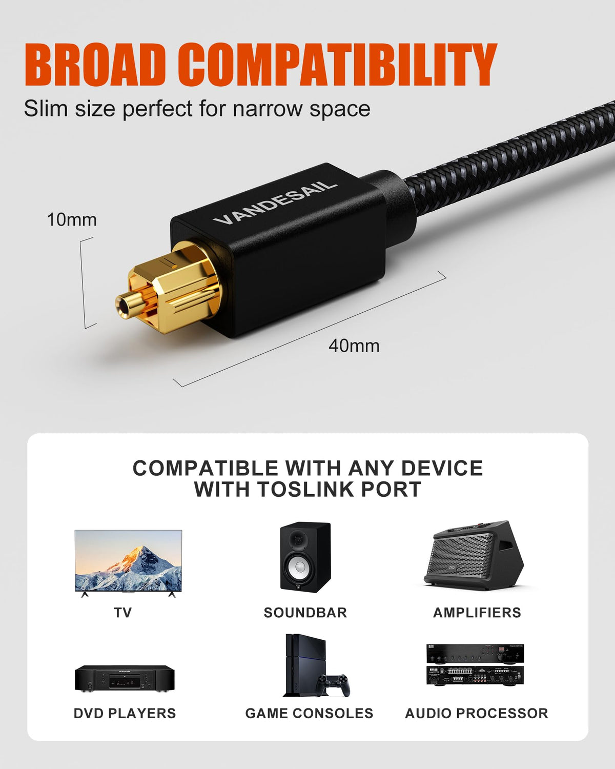 Digital optical cable connected to soundbar and television