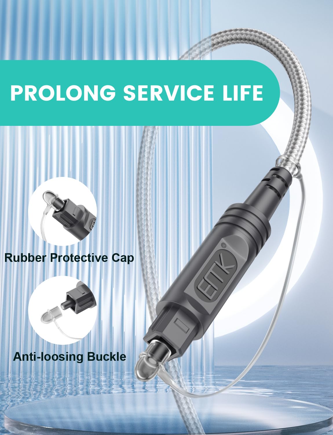 EMK Toslink cable connected to soundbar and television