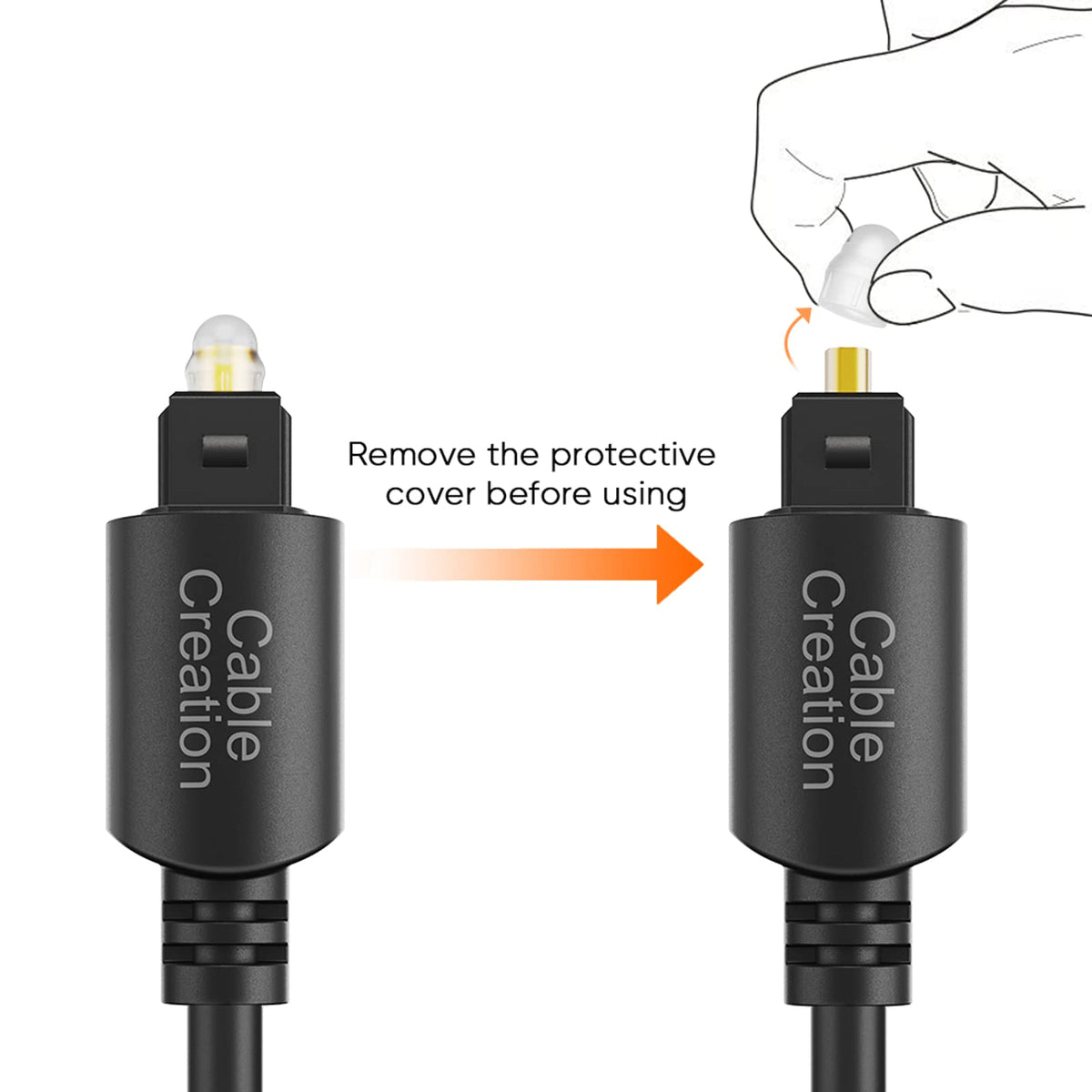 CableCreation optical cable connected to soundbar