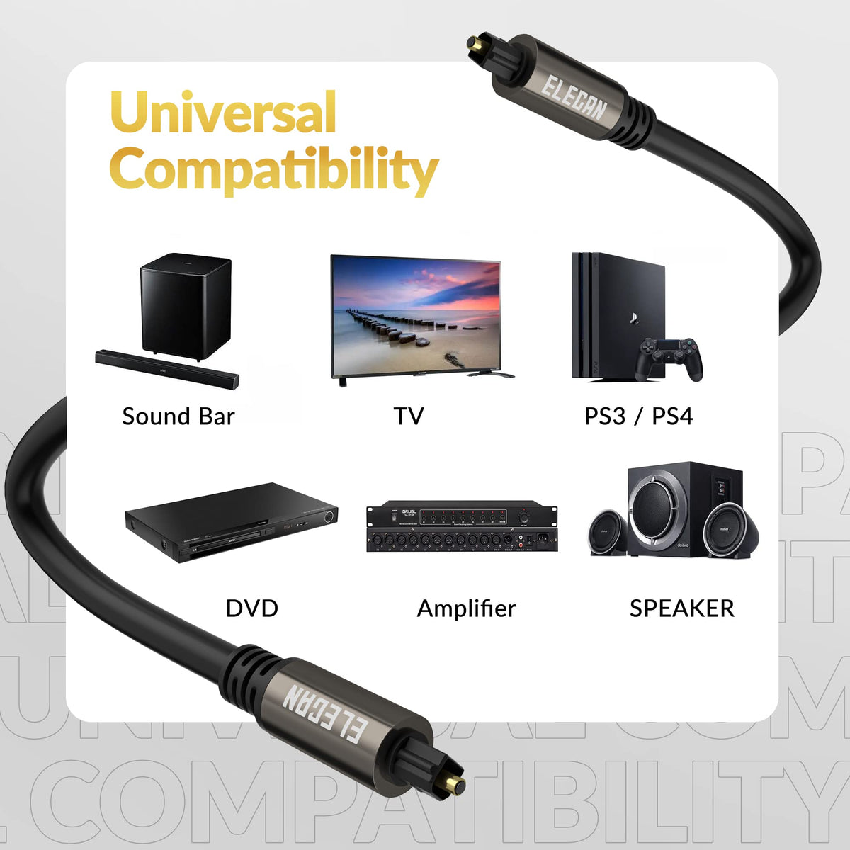 Full Elecan 30-foot audio cable package contents